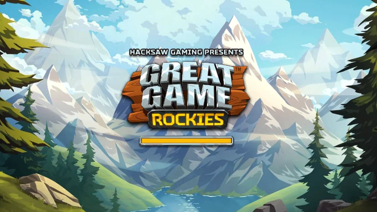 Cenário montanhoso de Great Game Rockies com interface de caça-níqueis